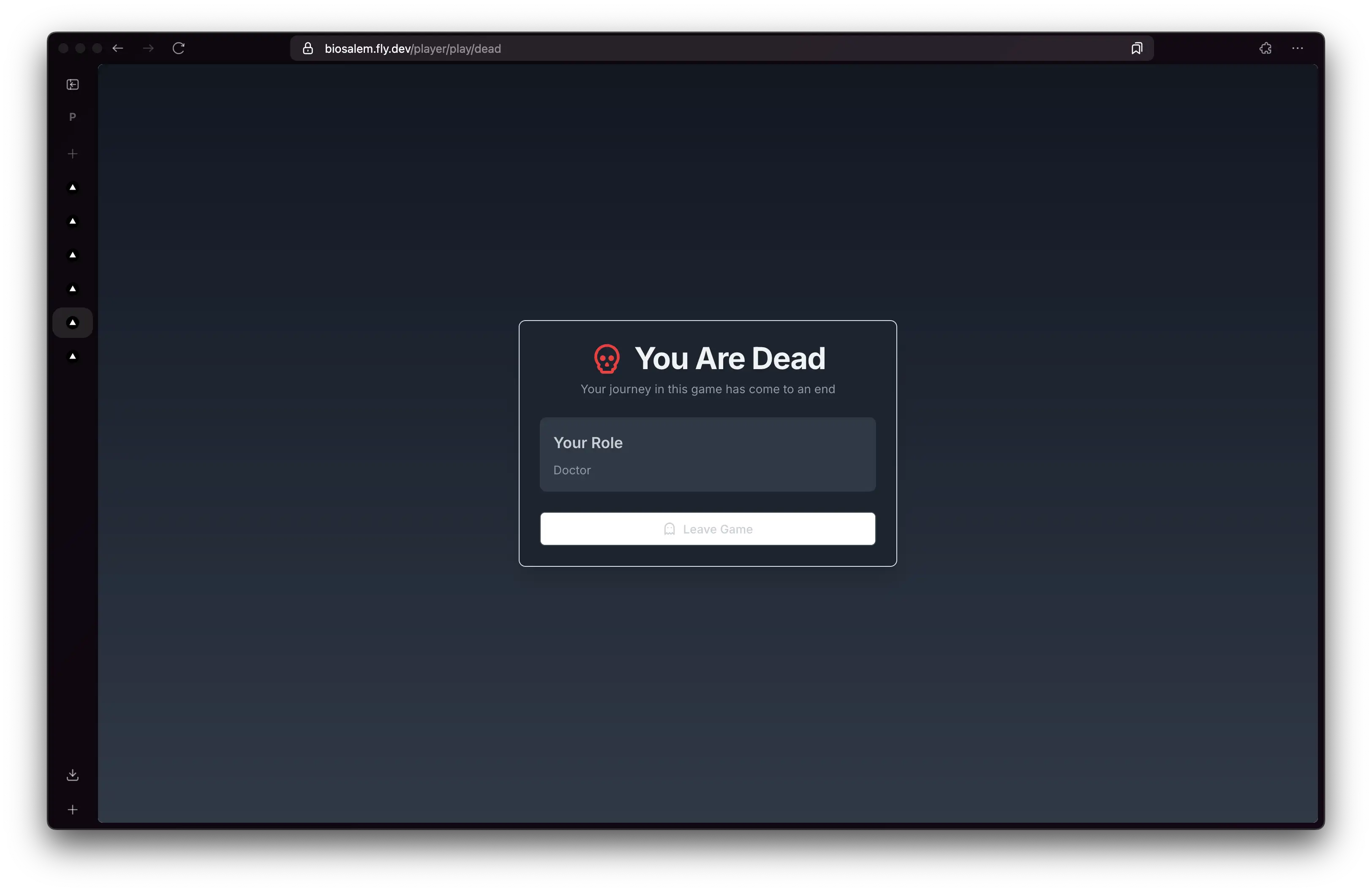 Visual representation for tip: Eliminated by mafioso screen after night phase is over
