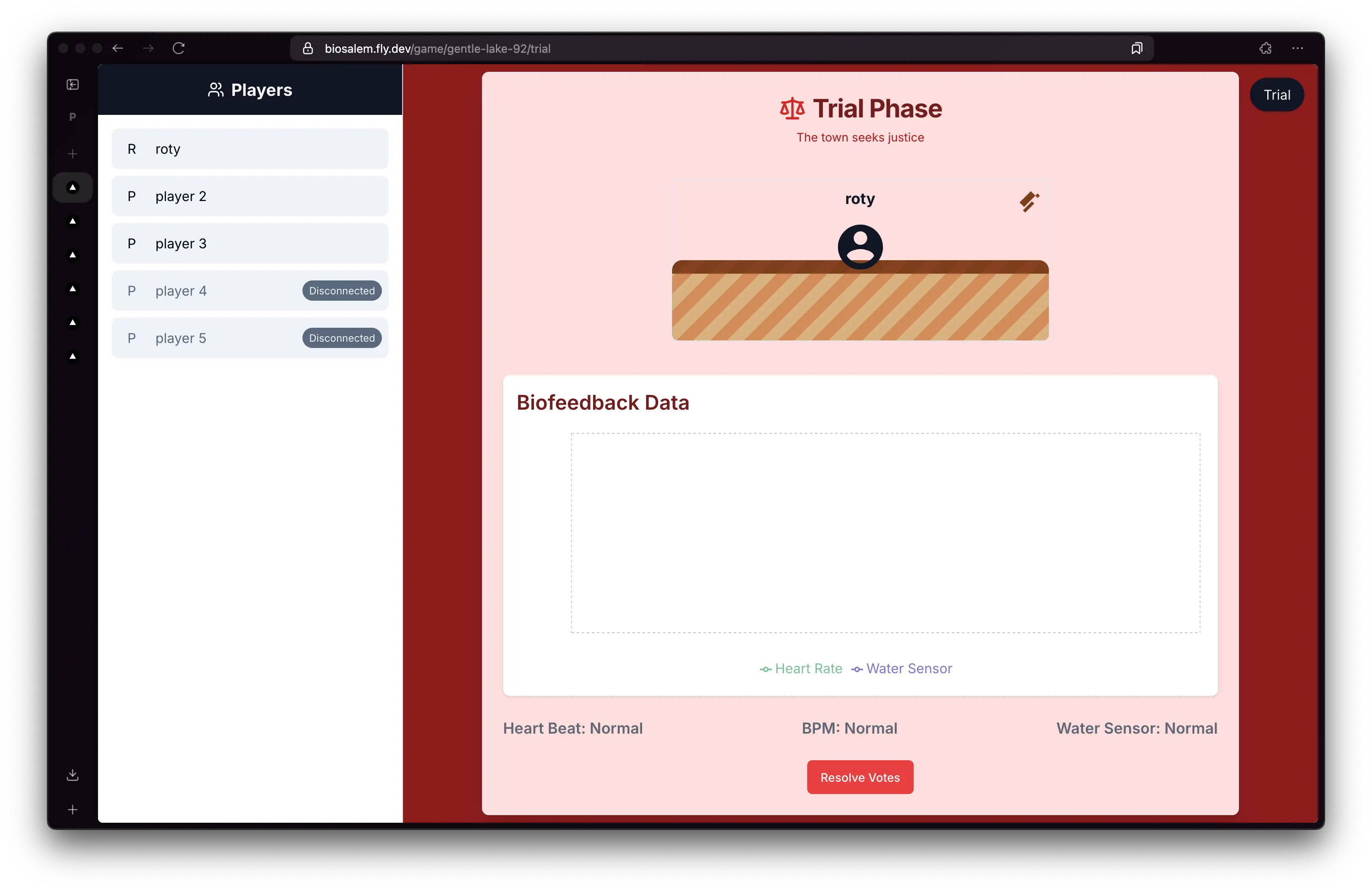Visual representation for tip: Trial phase -- player 'roty' on trial