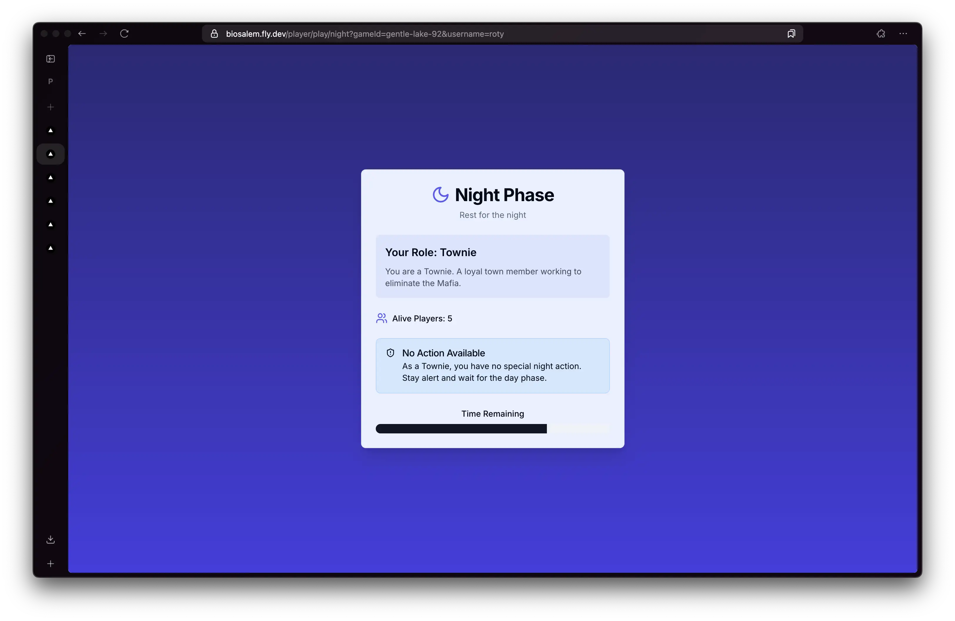 Visual representation for tip: Night phase -- player with 'Townie' role